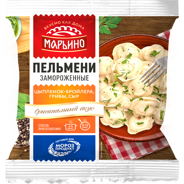 «MARINO» broiler chicken, cheese and mushroom dumplings
